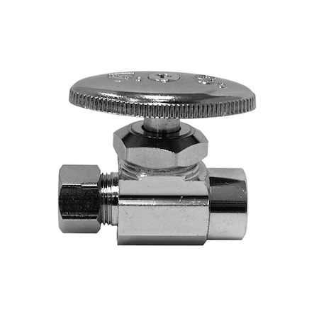 Jones Stephens 1/2" SWT x 3/8" OD Chrome Plated Multi Turn Supply Stop, Straight S10326